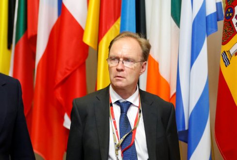 Britain's ambassador to the European Union Ivan Rogers is pictured leaving the EU Summit in Brussels